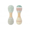 Lot de 2 hochets maracas bébé en bois - Étoile