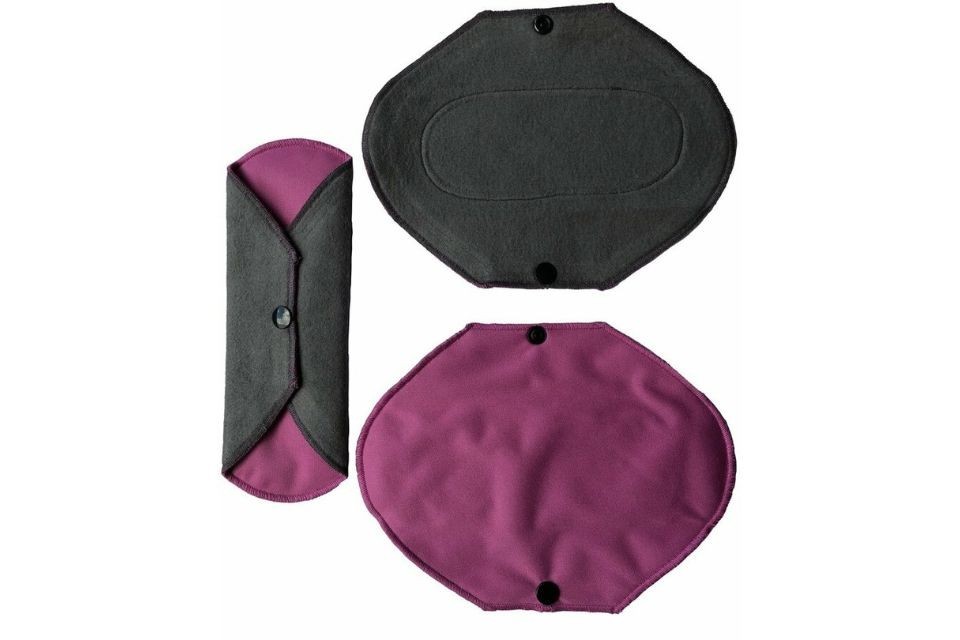 Serviette hygiénique lavable Nuit - lot de 3 - violet