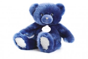 Ours en Peluche - 37cm - Bleu Nuit et Paillettes