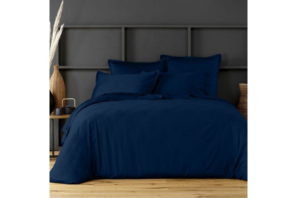 Housse de couette 220x240 Satin de Coton Cobalt