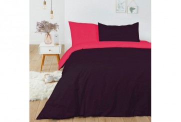 Parure de lit 240x260 Coton Prune_Fushia