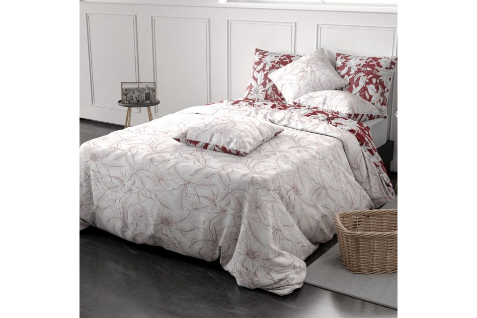 Parure de lit reversible coton Bonheur 2 220 x 240 cm