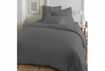 Housse de couette 220x240 + 2 taies d'oreiller Gris Perle