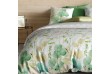 Housse de couette 220x240 cm + 2 taies d'oreiller Ecrus Vert