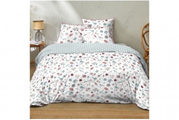 Parure de lit 240x260 cm 100% Coton 51 fils Loving Rose